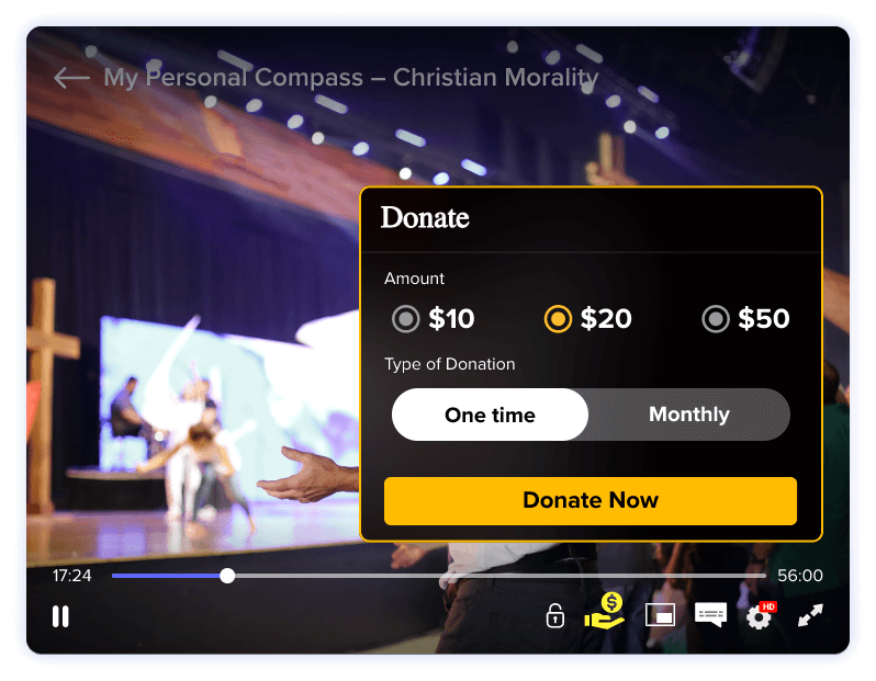 Donations for Relegious streaming